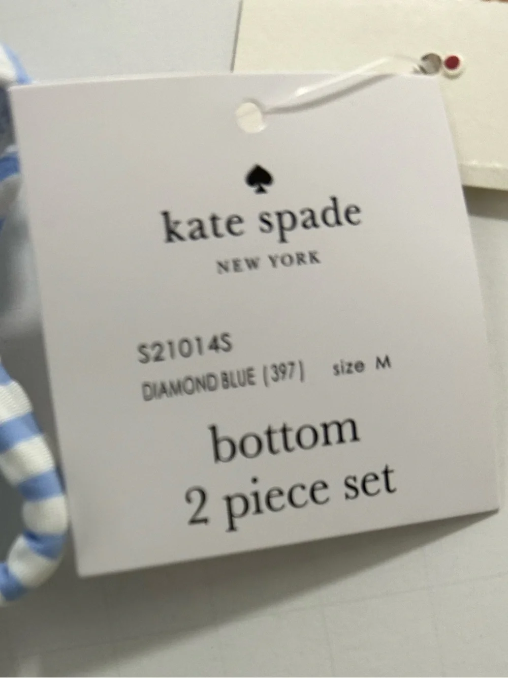 Kate Spade Light Diamond Blue White Striped Bikini Set